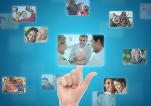 Image of a hand selecting a web resource.