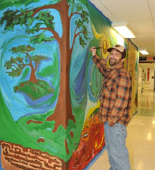 Veteran David Fish painting.