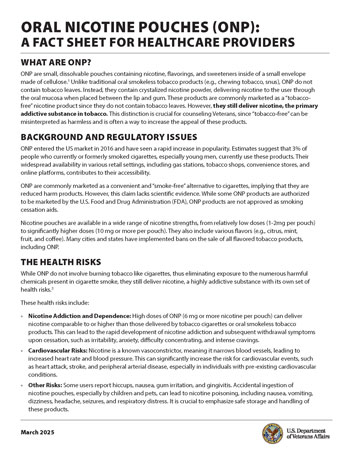 Oral Nicotine Pouches: Fact Sheet for Providers thumbnail
